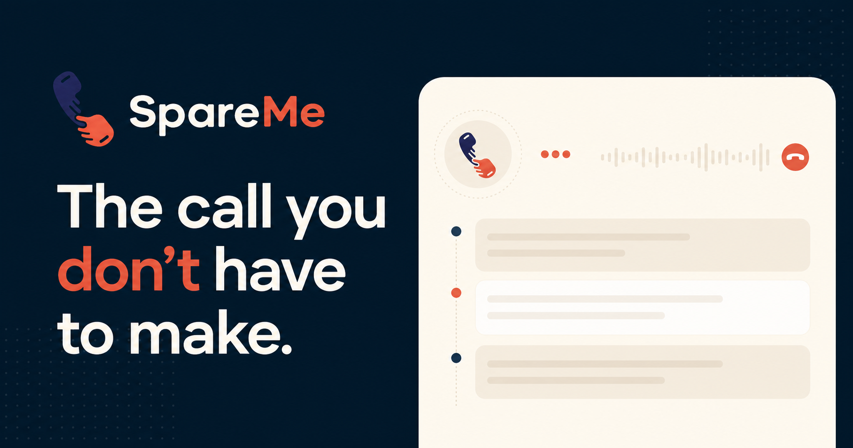 SpareMe - An iPhone app that handles routine customer-service calls while you stay in control logo